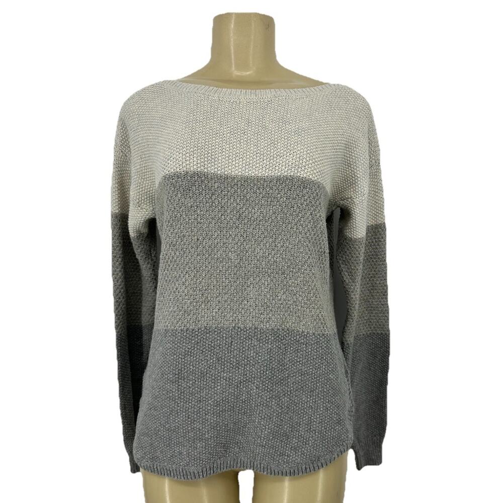 KÜHL Small Women Pullover Bella Striped Sweater Wool Blend 4084 Grey 2-41